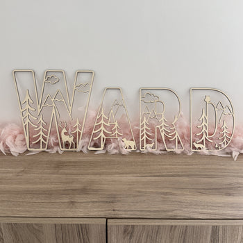 Houten letters - bosdieren - holle letters