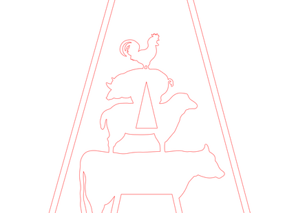 Letter A - boerderij (holle letter)