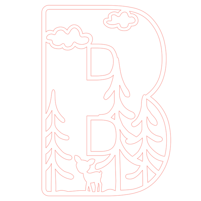 Letter B - bosdieren (holle letter)