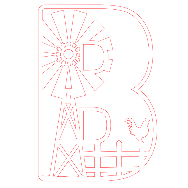 Letter B - boerderij (2 lagen)