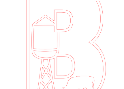 Letter B - boerderij (holle letter)