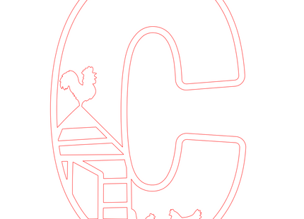 Letter C - boerderij (holle letter)
