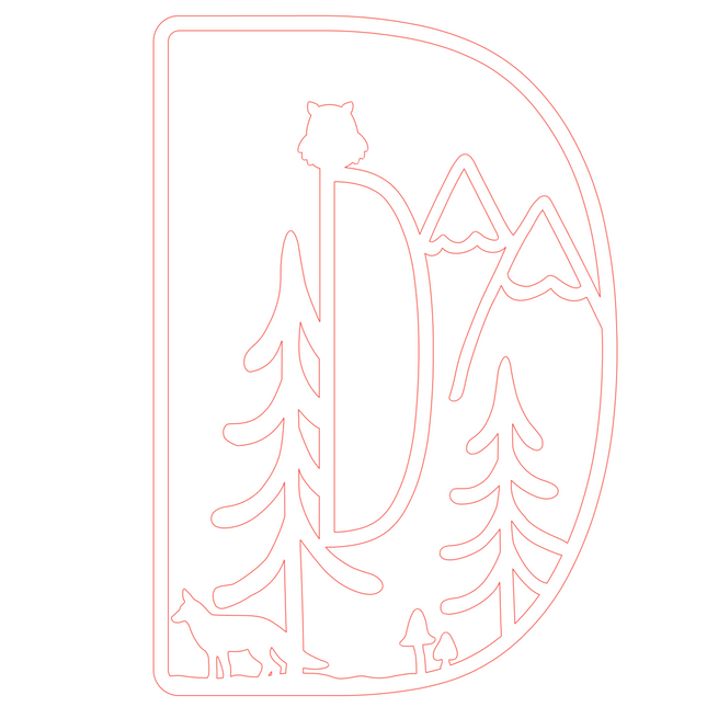 Letter D - bosdieren (holle letter)