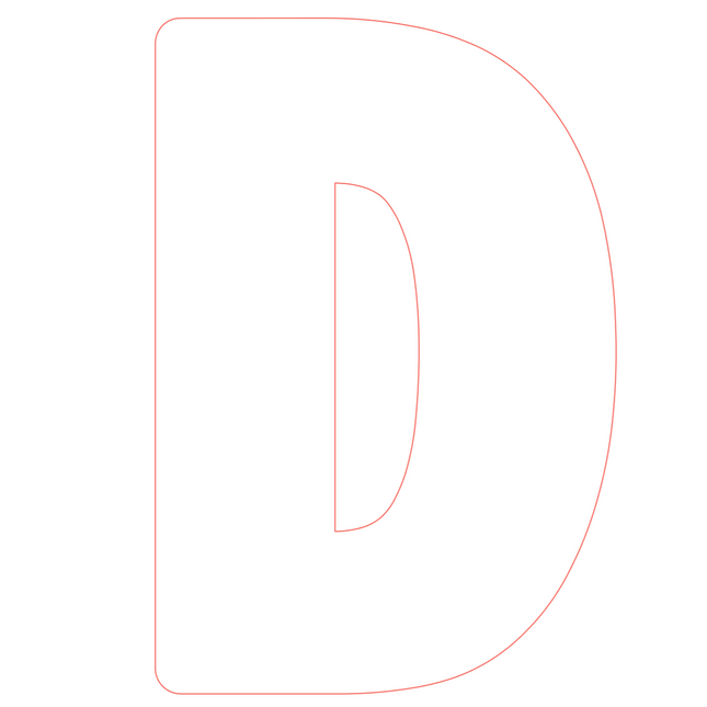 Letter D - bosdieren (volle letter)