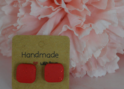 Harmony studs - Red Glitter