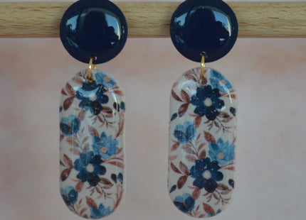 Elegant Duo - Dark Blue Flower