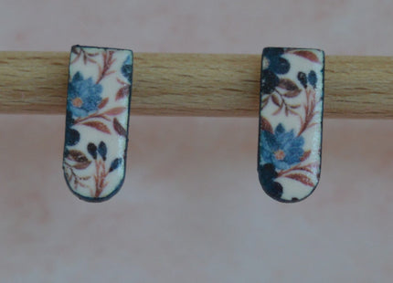 Muse studs - Dark Blue Flowers