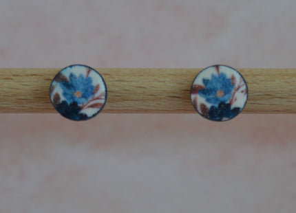 Essence studs - Dark Blue Flowers