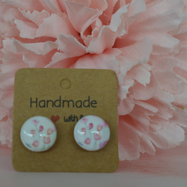 Essence studs - pink flowers