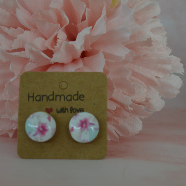 Essence studs - dark pink flowers