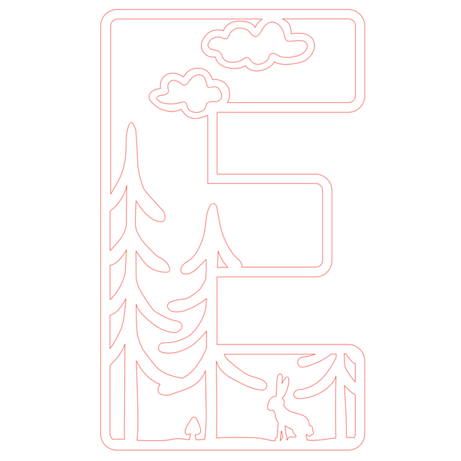 Letter E - bosdieren (holle letter)