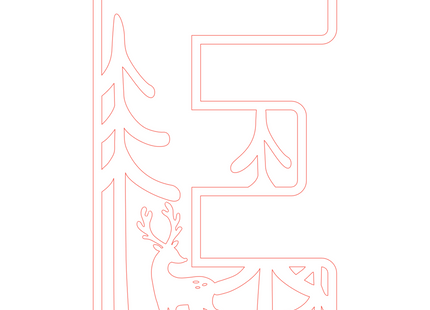 Letter E - bosdieren (holle letter)