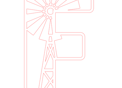Letter F - boerderij (2 lagen)