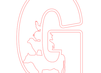 Letter G - boerderij (2 lagen)