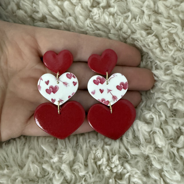 Heart Charm - Cupid red