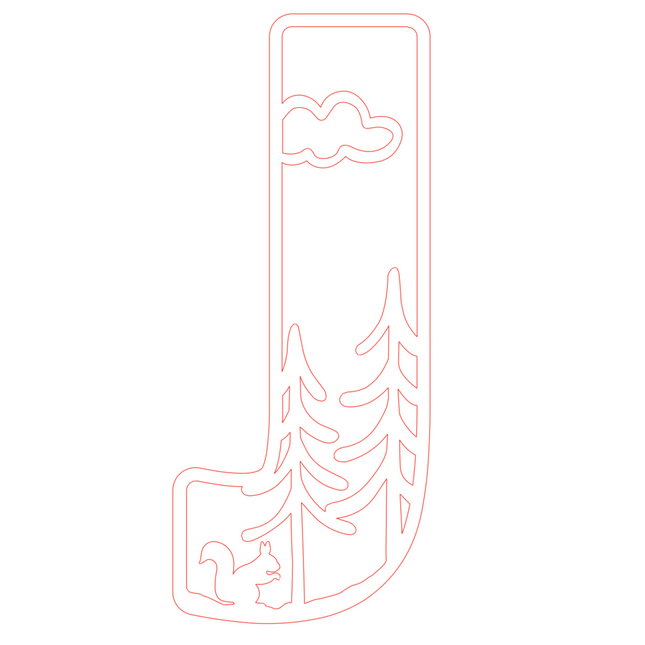 Letter J - bosdieren (holle letter)