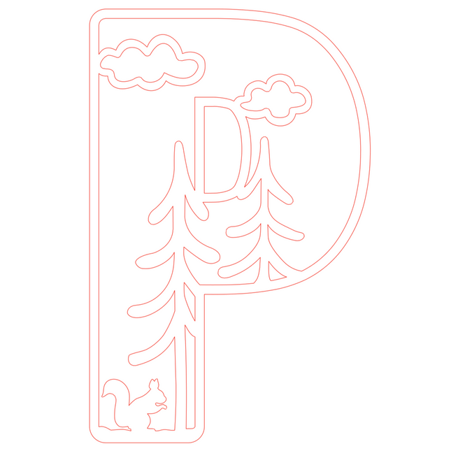 Letter P - bosdieren (holle letter)