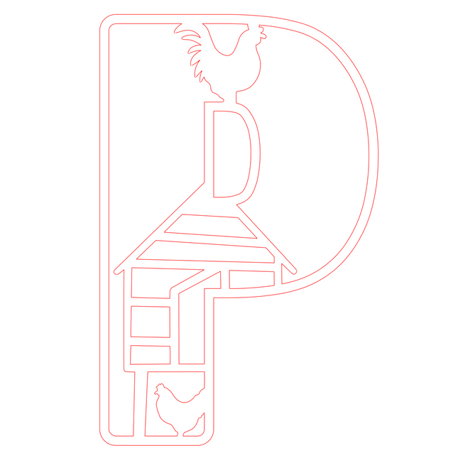 Letter P - boerderij (2 lagen)