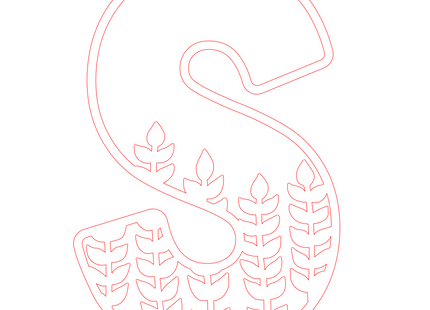 Letter S - boerderij (holle letter)