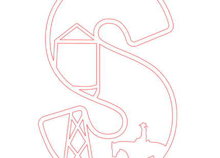 Letter S - boerderij (holle letter)