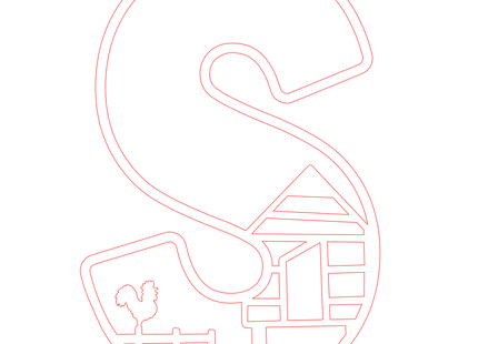 Letter S - boerderij (holle letter)