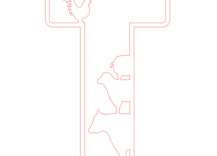 Letter T - boerderij (holle letter)