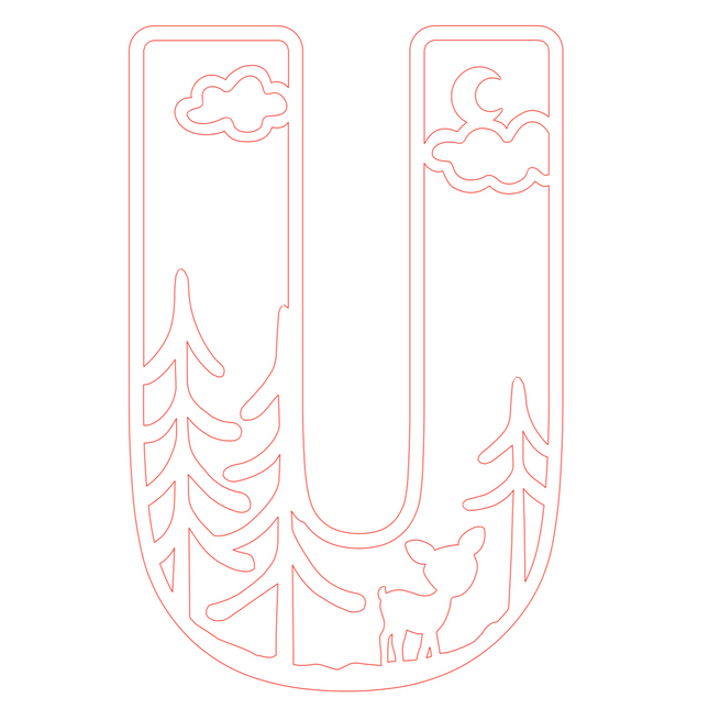 Letter U - bosdieren (holle letter)