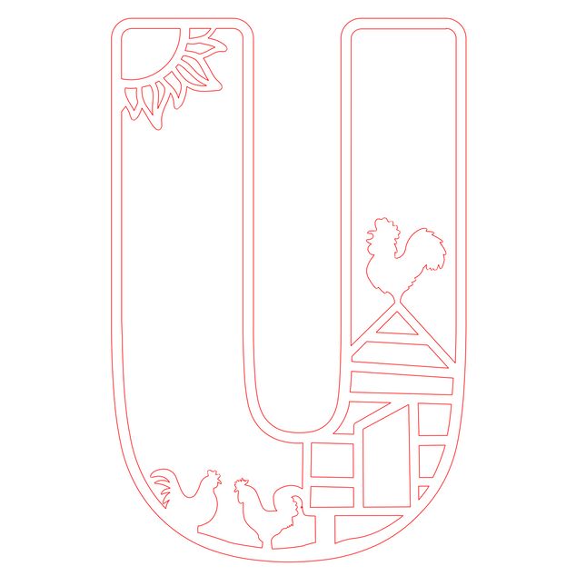 Letter U - boerderij (2 lagen)