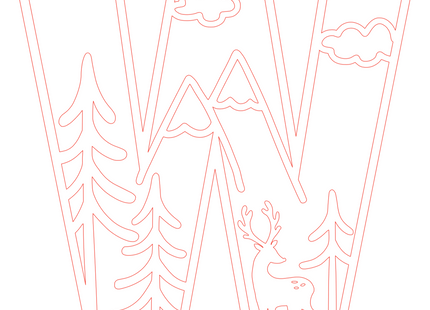 Letter W - bosdieren (holle letter)