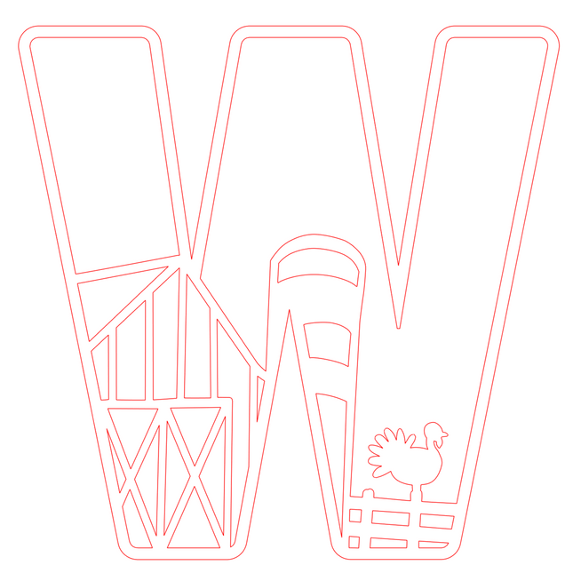 Letter W - boerderij (2 lagen)
