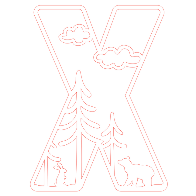 Letter X - bosdieren (holle letter)