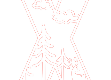 Letter X - bosdieren (holle letter)