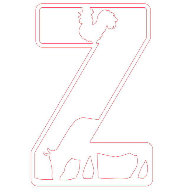 Letter Z - boerderij (holle letter)